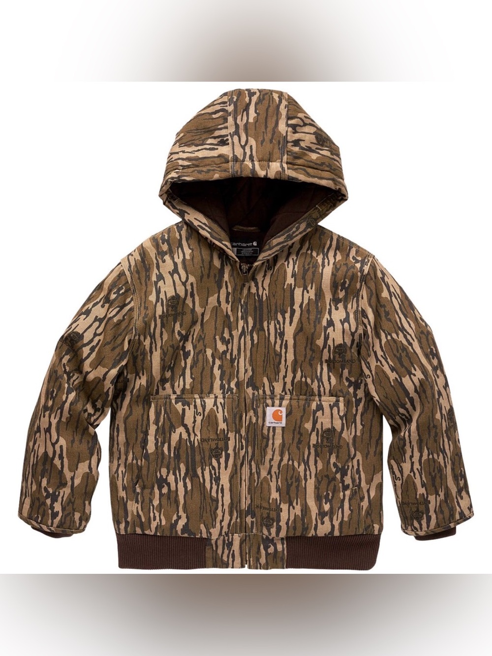 Carhartt Kids' Camo Hooded Puffer Jacket - Olive/Brown